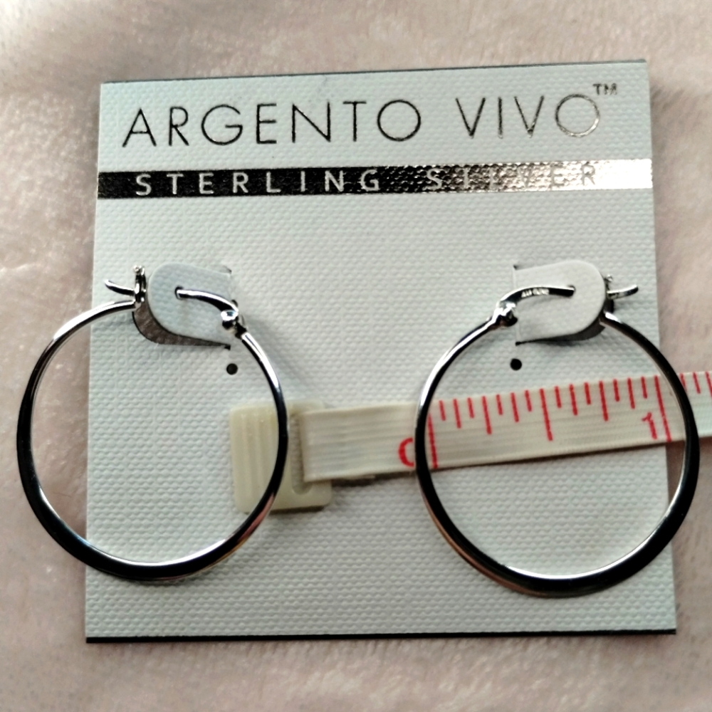 Sterling silver hoops (925) aprox 1"   NWT